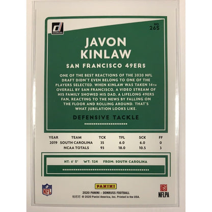  2020 Donruss Javon Kinlaw RC  Local Legends Cards & Collectibles