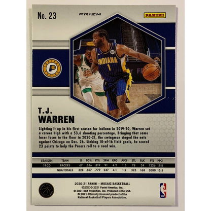 2020-21 Mosaic TJ Warren Pink Camo Mosaic Prizm