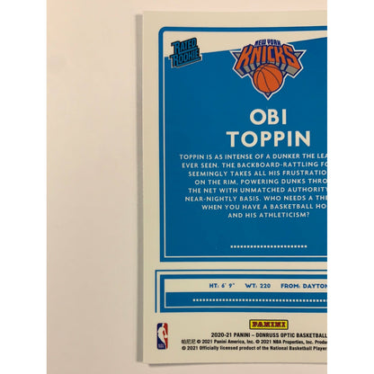  2020-21 Donruss Optic Obi Toppin Rated Rookie  Local Legends Cards & Collectibles