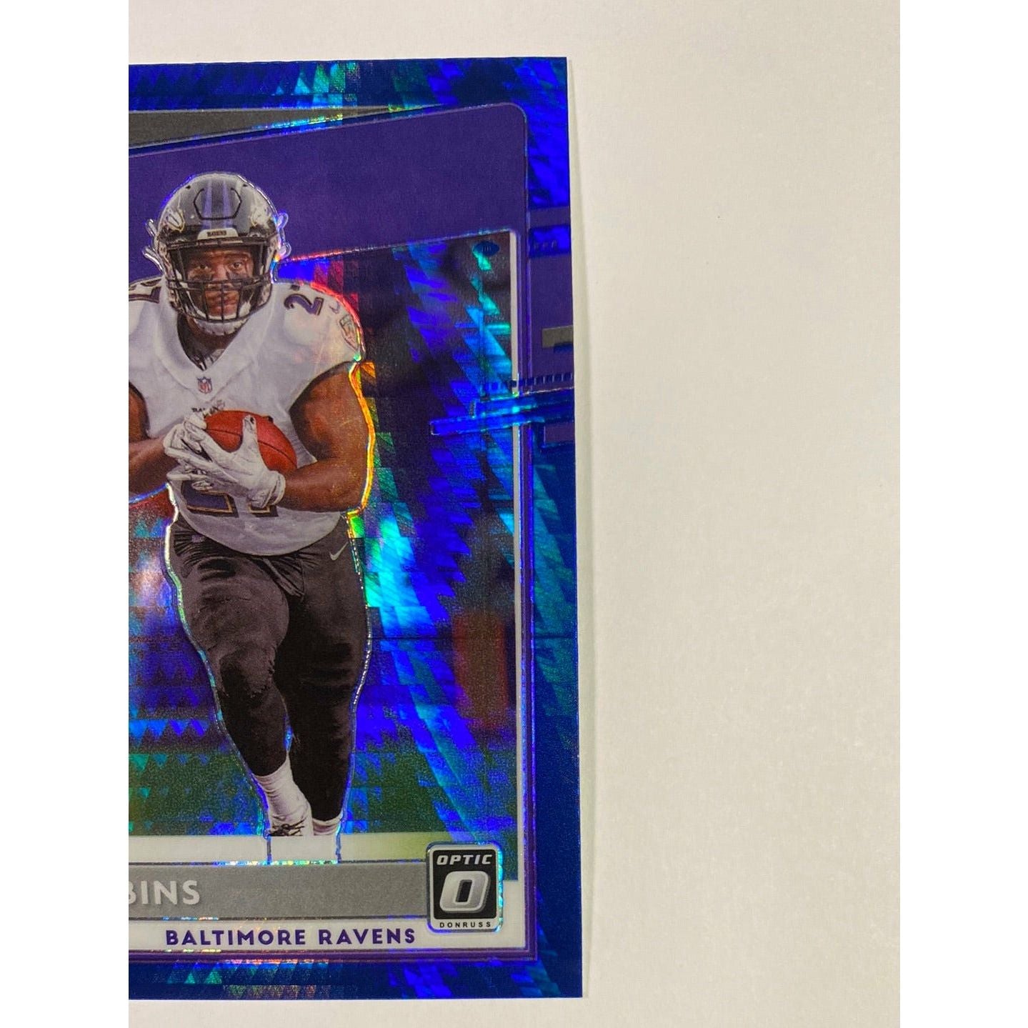 2020 Donruss Optic J.K. Dobbins Rated Rookie Blue Hyper Prizm “Crimped”