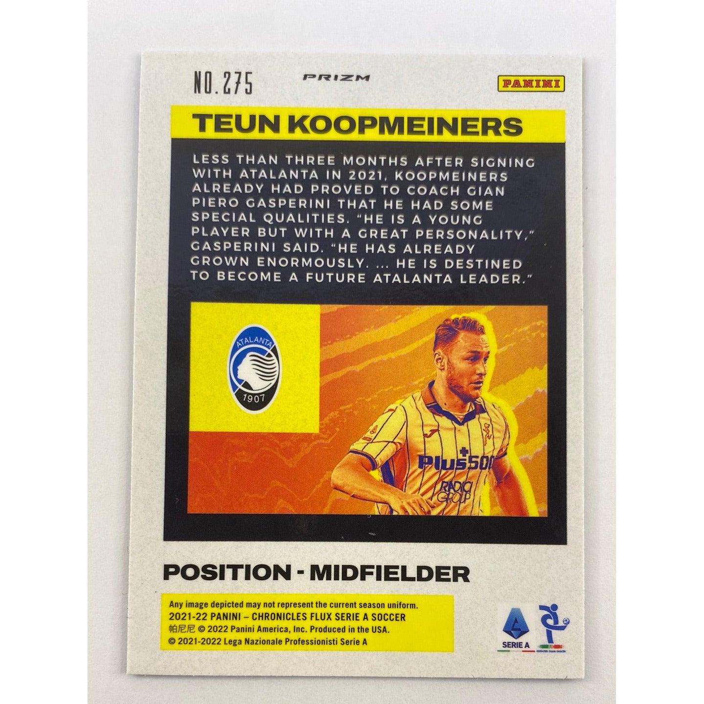 2022 Chronicles Flux Teun Koopmeiners Purple Mojo Prizm RC