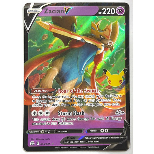 Celebrations Zacian V Ultra Rare Holo 016/025