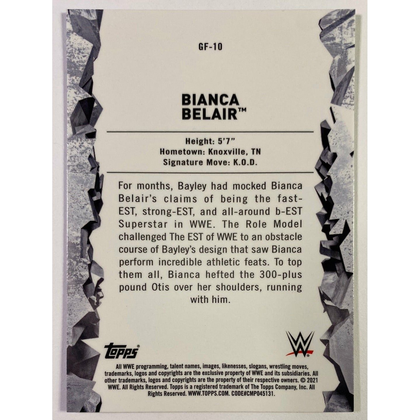2021 Topps Chrome Bianca Belair Feats of Strength Refractor