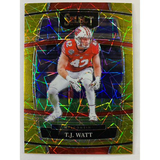 2022 Select Draft Picks T.J. Watt Gold Laser Prizm