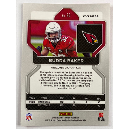 2021 Panini Prizm Budda Baker Gold Velocity Prizm