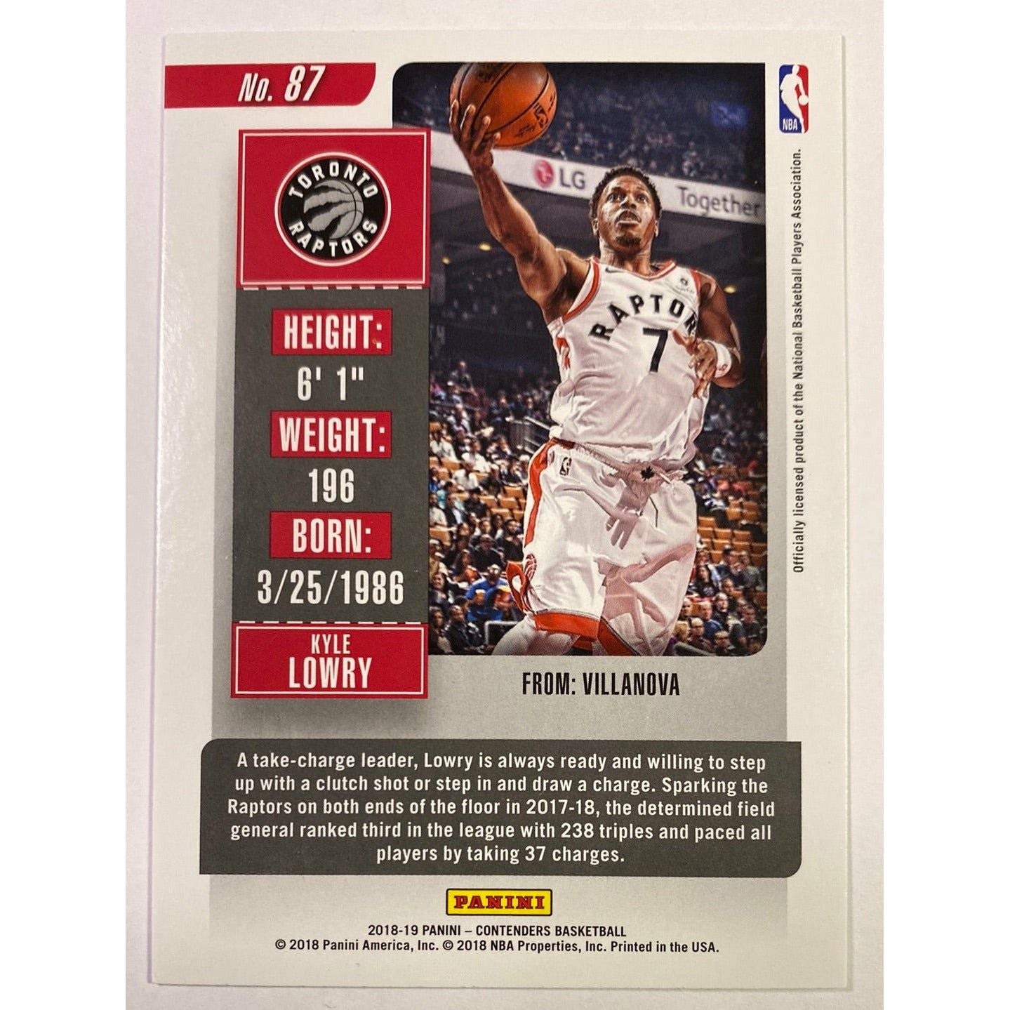  2018-19 Contenders Kyle Lowry Season Ticket  Local Legends Cards & Collectibles
