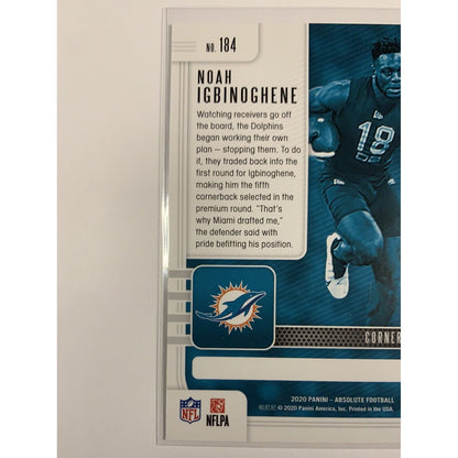  2020 Panini Absolute Noah Igbinoghene RC  Local Legends Cards & Collectibles
