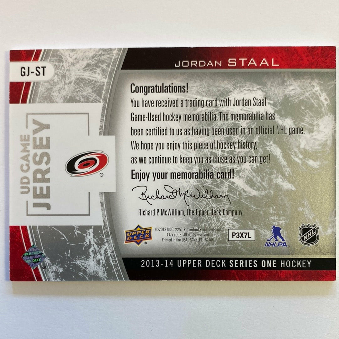 2012-13 Upper Deck Series 1 Jordan Staal UD Game Jersey