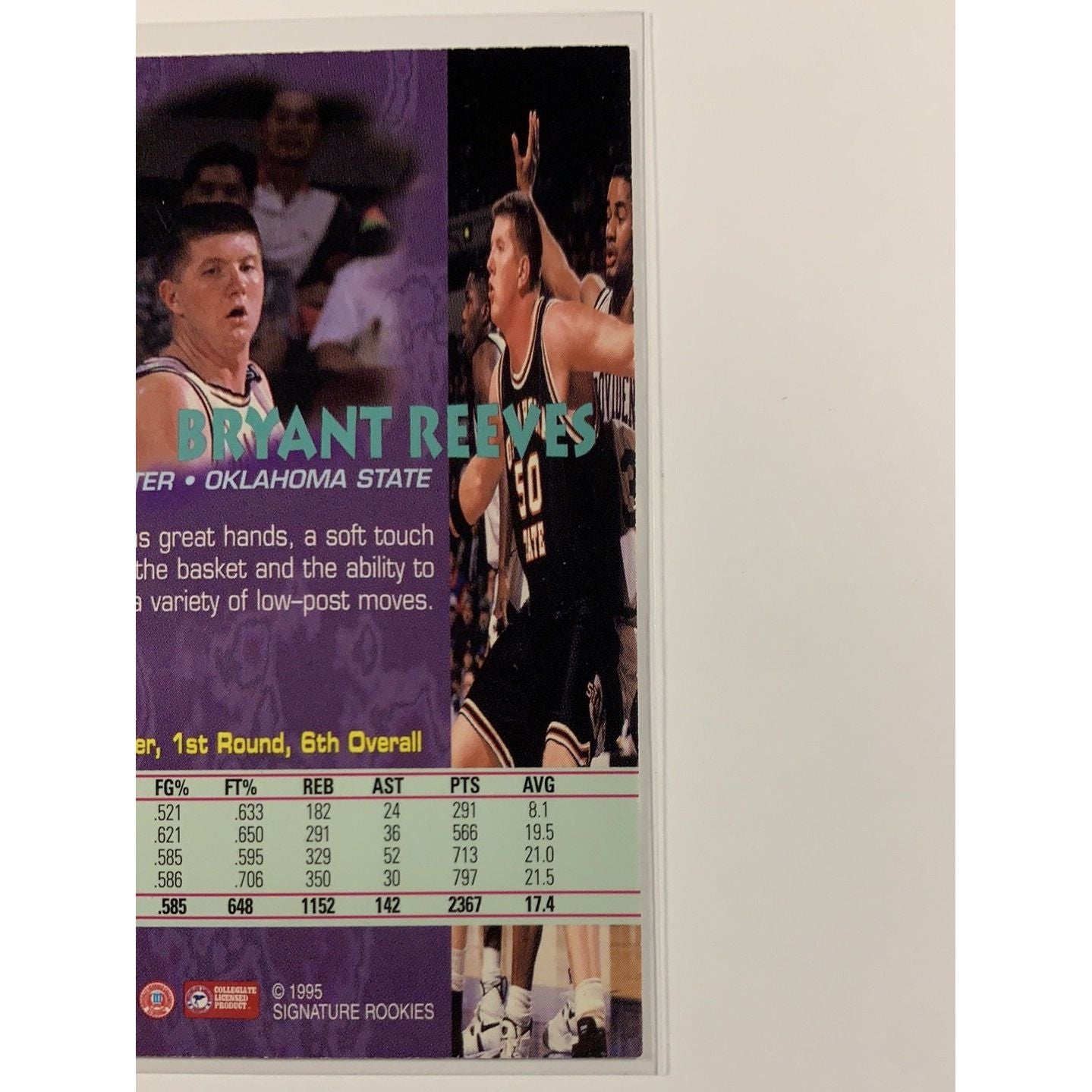  1995 Signature Rookies Bryant BIG COUNTRY Reeves Promo Card  Local Legends Cards & Collectibles