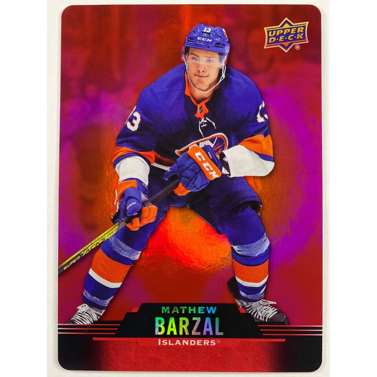 2020-21 Tim Hortons Mathew Barzal Red Die Cut