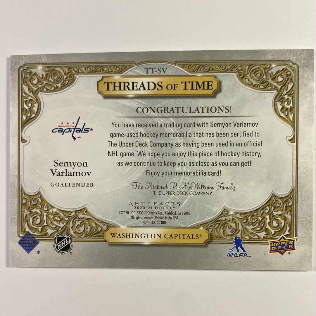 2020-21 Artifacts Semyon Varlamov Threads of Time