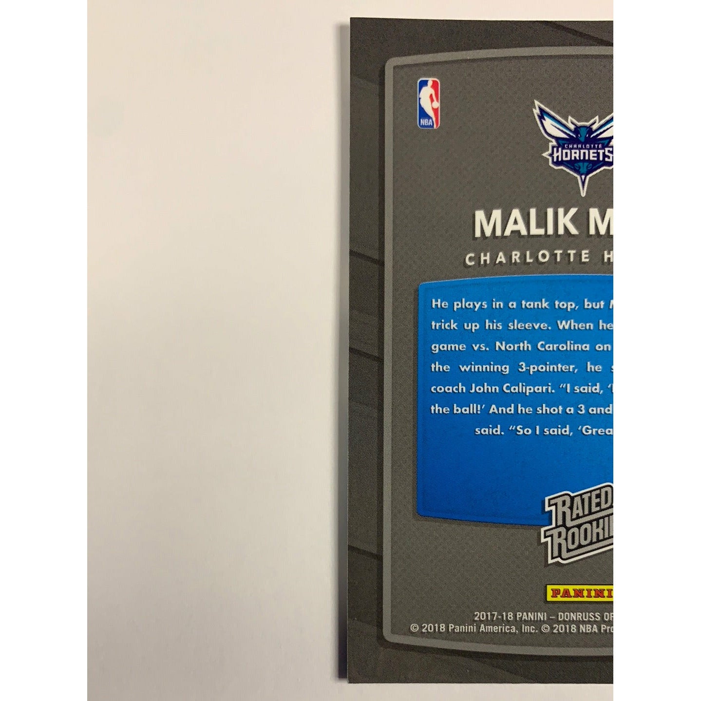 2017-18 Donruss Optic Malik Monk Rated Rookie