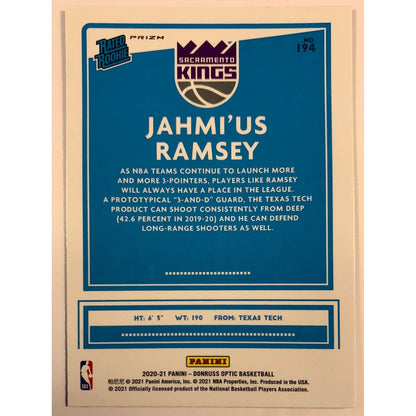  2020-21 Donruss Optic Jahmi’us Ramsey Blue Velocity Rated Rookie  Local Legends Cards & Collectibles