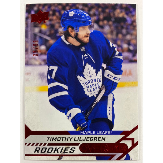 2020-21 UD Overtime Timothy Liljegren Ruby Rookies /99