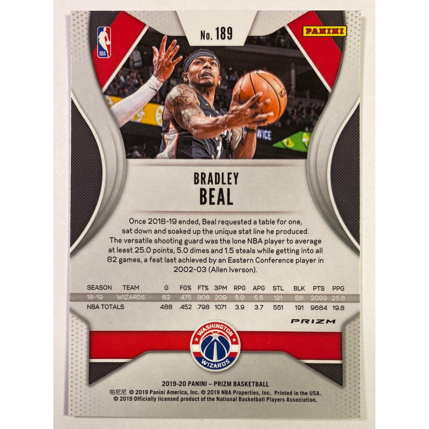  2019-20 Panini Prizm Bradley Beal Red White Blue Prizm  Local Legends Cards & Collectibles