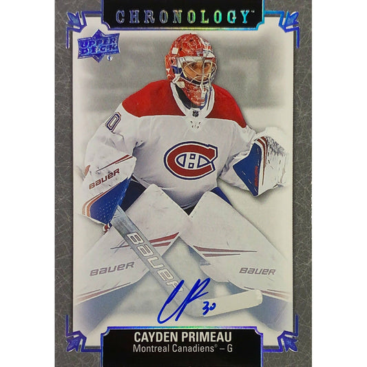  2019-20 Chronology Cayden Primeau Rookie Auto  Local Legends Cards & Collectibles