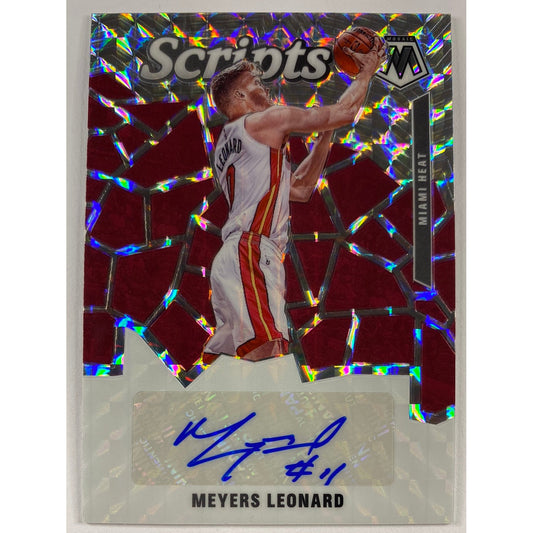 2019-20 Mosaic Meyers Leonard Silver Mosaic Prizm Scripts Auto