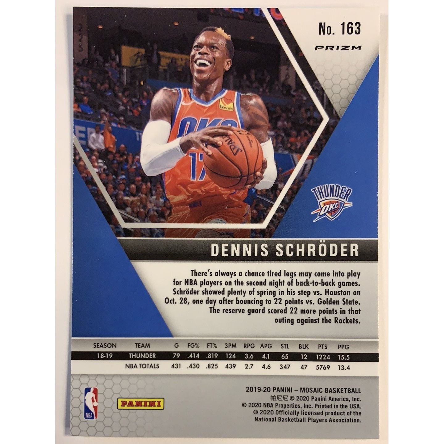  2019-20 Mosaic Dennis Schroder Prizm  Local Legends Cards & Collectibles