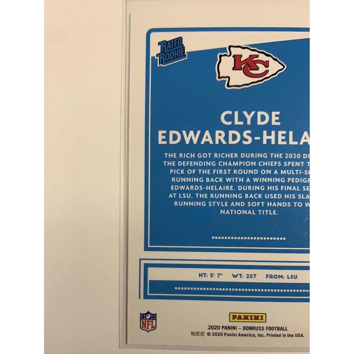  2020 Donruss Clyde Edwards-Helaire Canvas Rated Rookie  Local Legends Cards & Collectibles