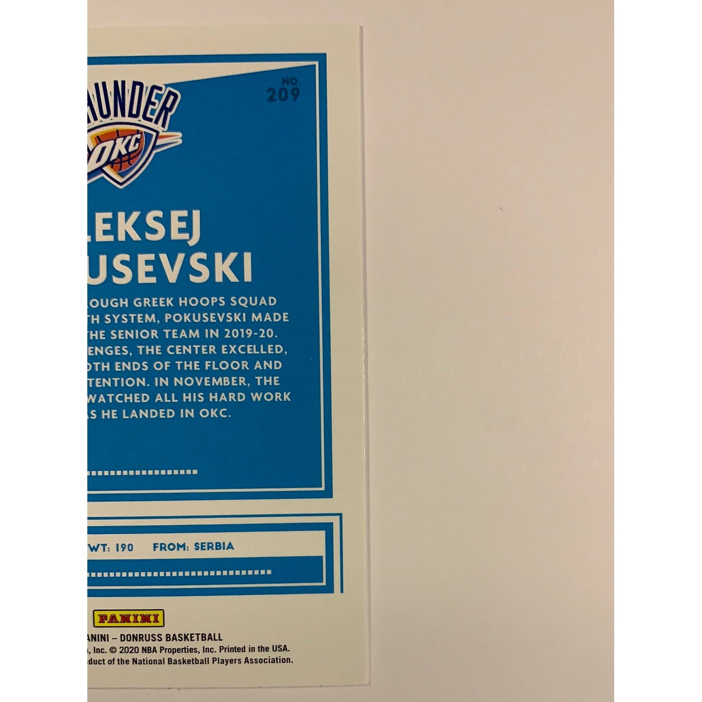  2020-21 Donruss Aleksej Pokusevski Rated Rookie  Local Legends Cards & Collectibles