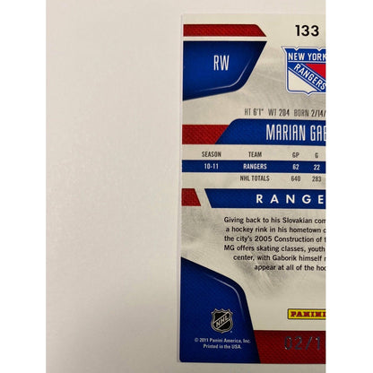 2011-12 Panini Certified Marian Gaborik Mirror Purple /10