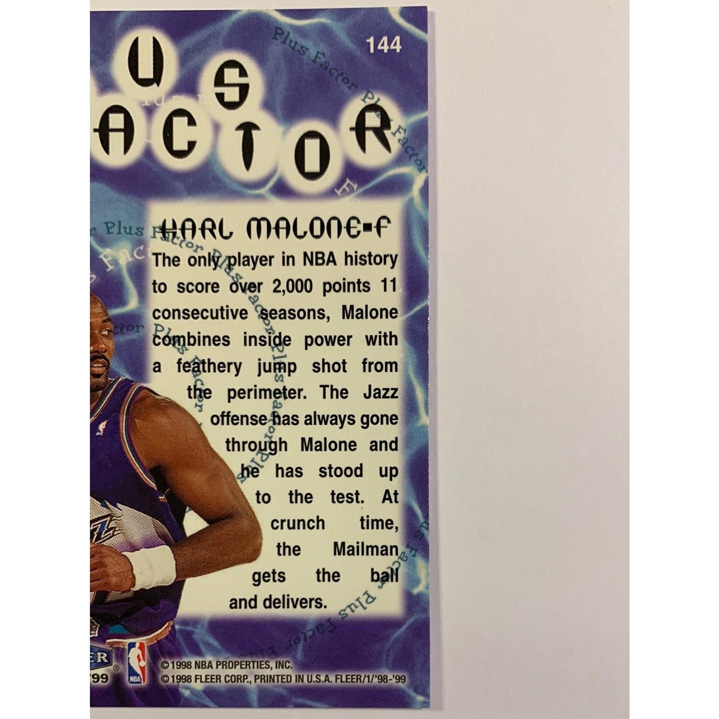 1998-99 Fleer Tradition Karl Malone Plus Factor