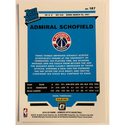 2019-20 Donruss Optic Admiral Schofield Rated Rookie-Local Legends Cards & Collectibles