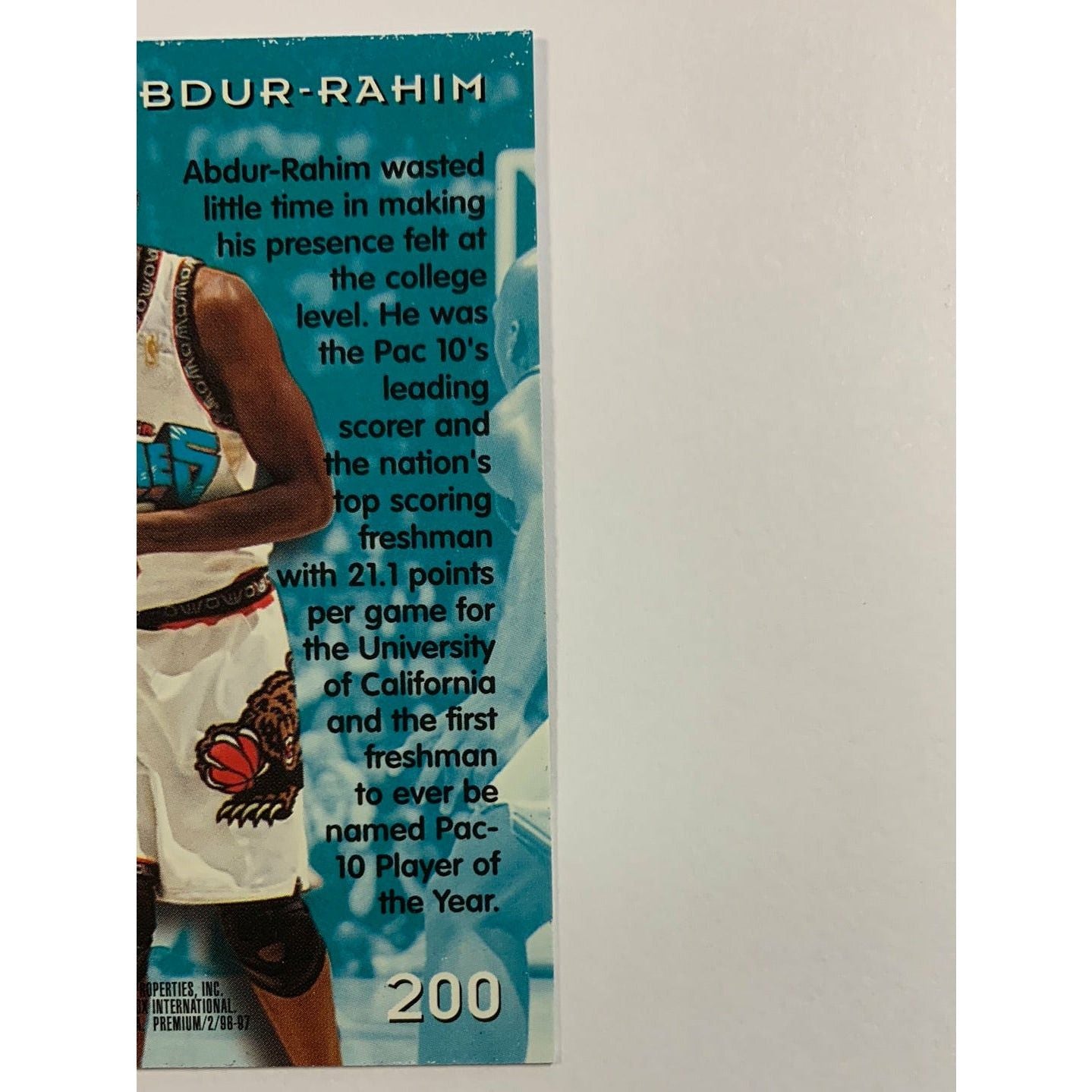1996-97 Skybox Premium Shareef Abdur-Rahim Rookie Card