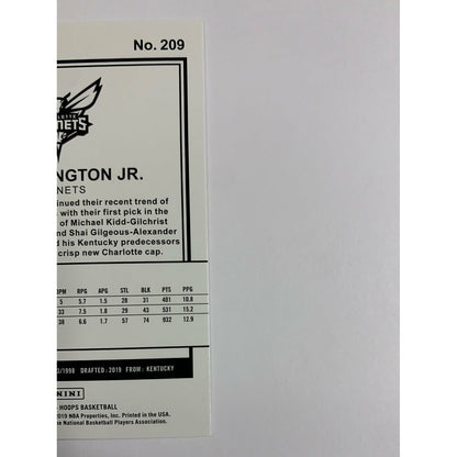 2019-20 Hoops Pk Washington Jr RC