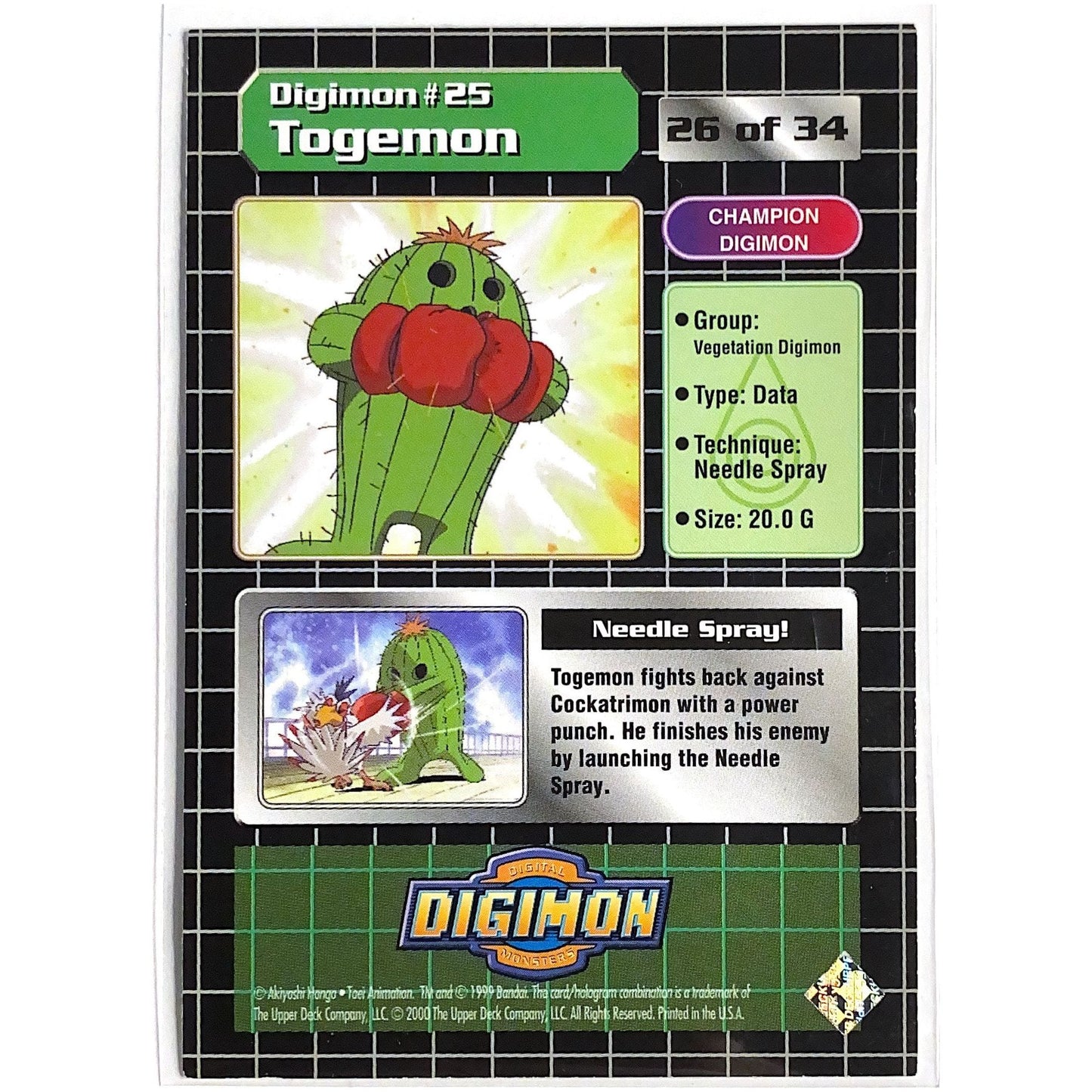  1999 Digimon Togemon 26 of 34  Local Legends Cards & Collectibles