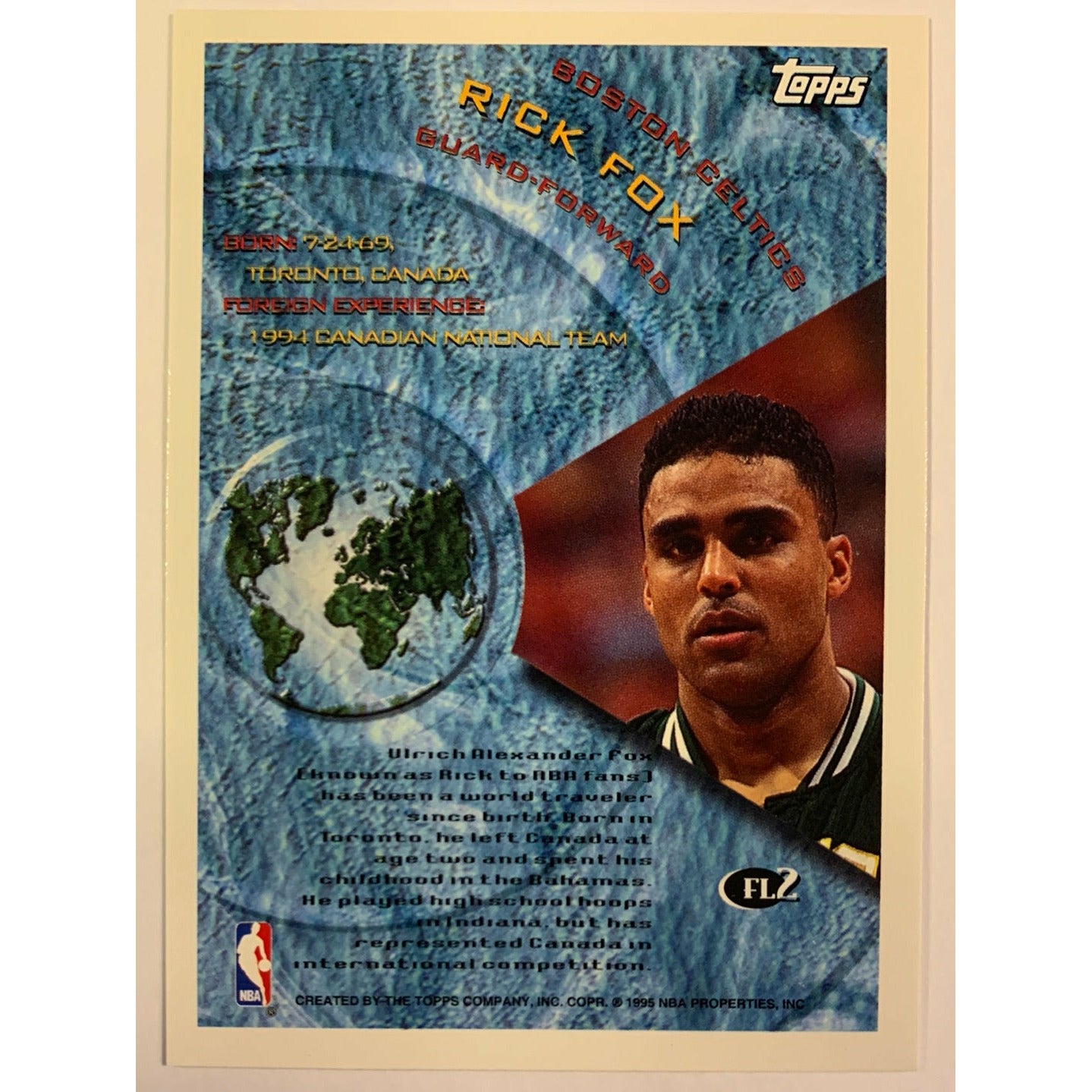 1995-96 Topps Rick Fox Foriegn Legion Gold Foil - Because He’s from Canada 🤣😂🤣