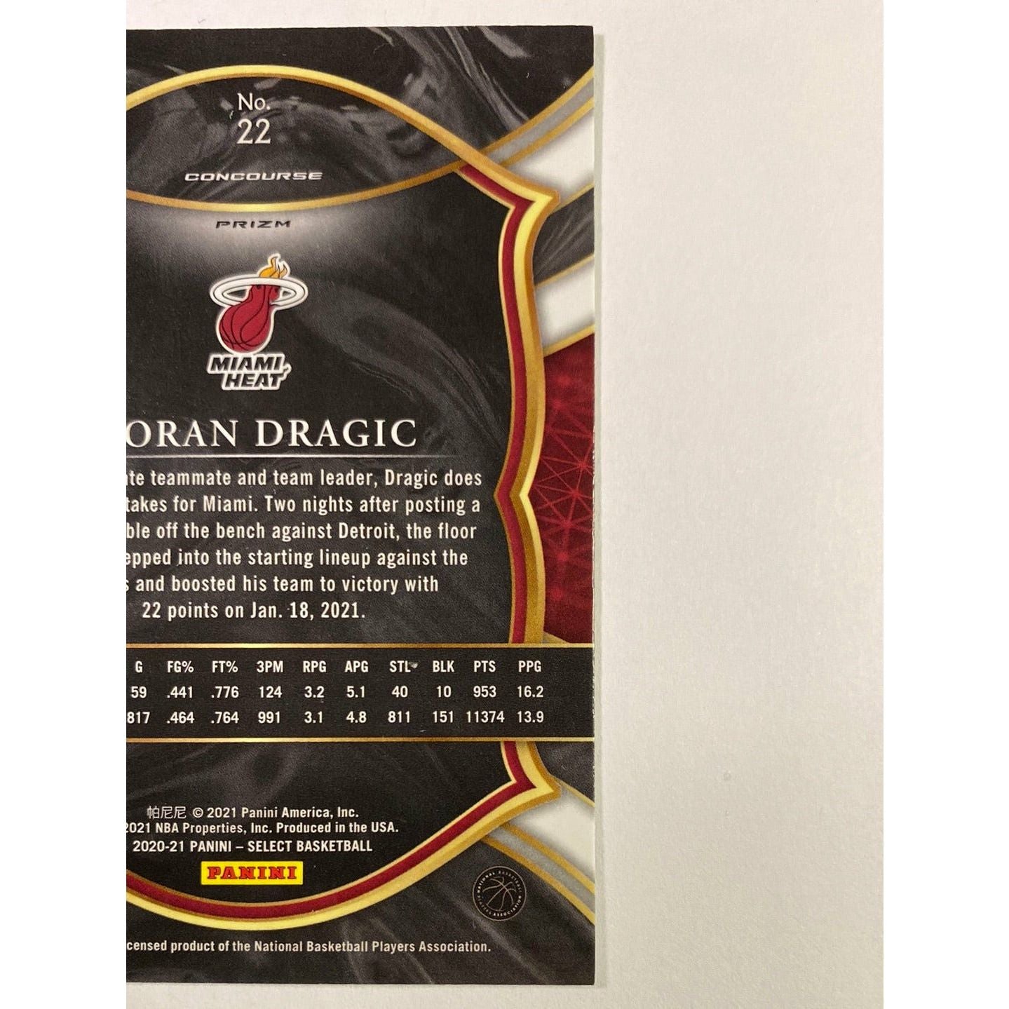 2020-21 Select Concourse Level “Dragon” Goran Dragic Green Purple Holo Prizm