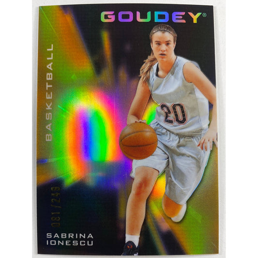 2021 Goodwin Champions Sabrina Ionescu Goudey Black and Gold Holo /249