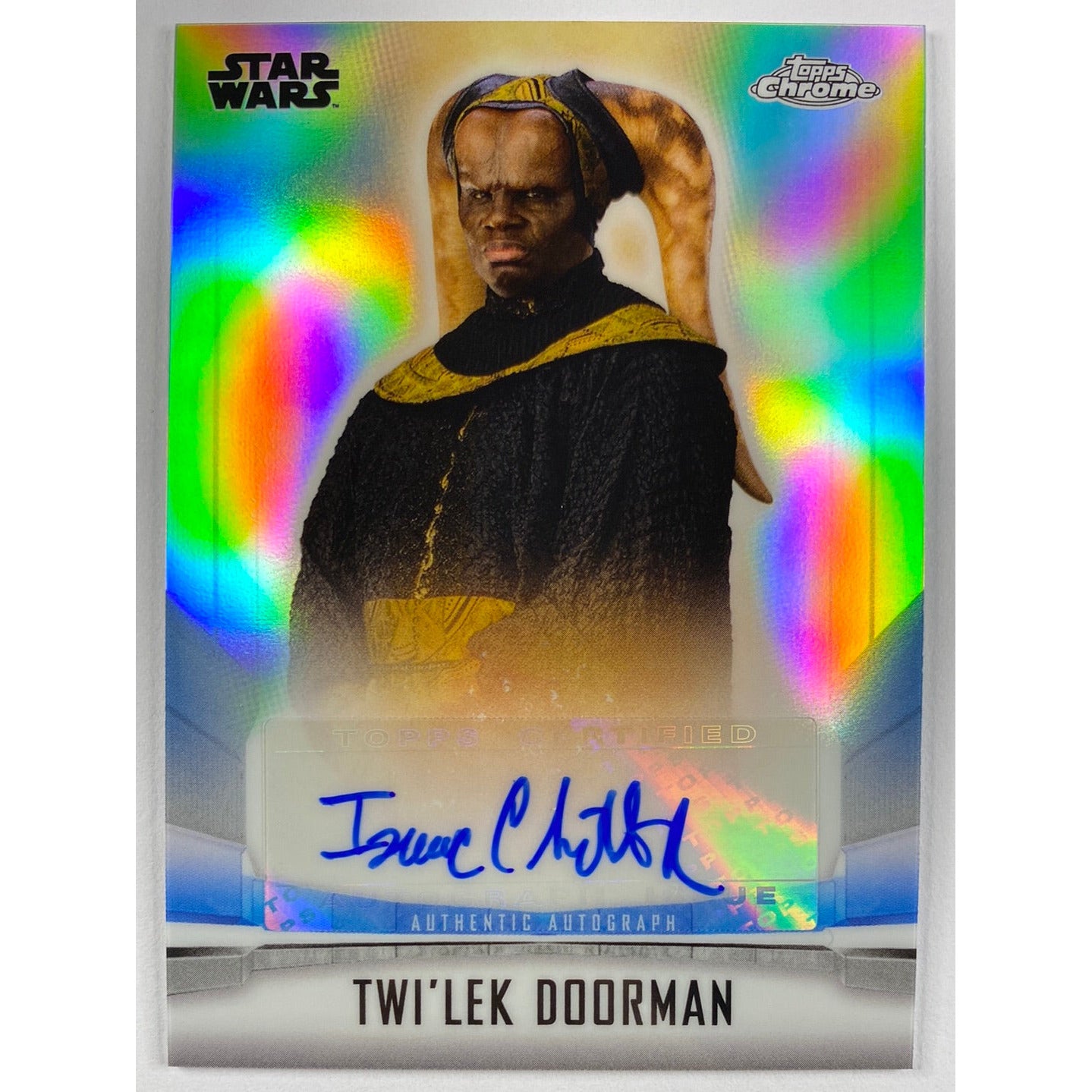 Topps Chrome The Mandalorian Twi’Lek Doorman Isaac Singleton Jr Auto Refractor