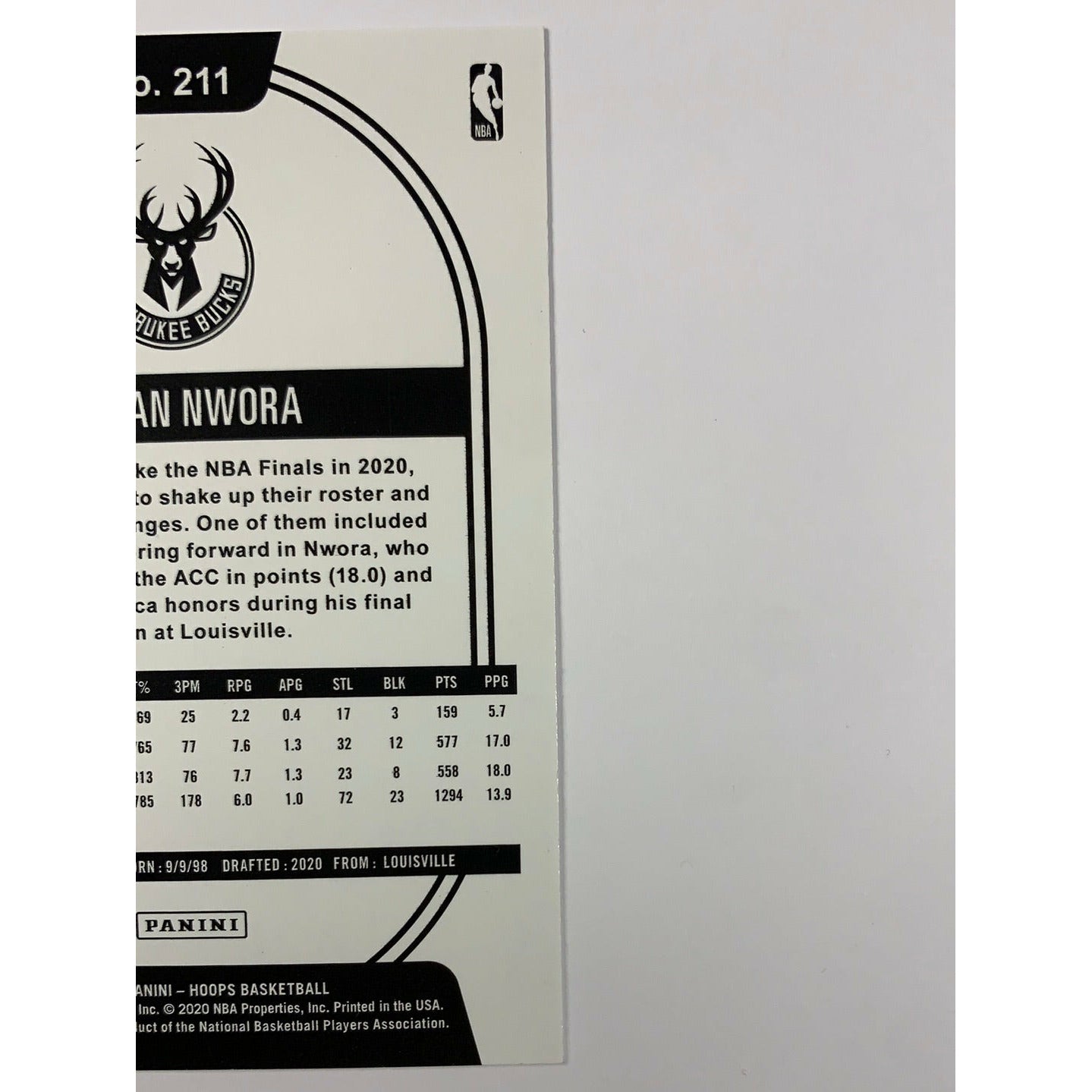 2020-21 Hoops Jordan Nwora RC  Local Legends Cards & Collectibles