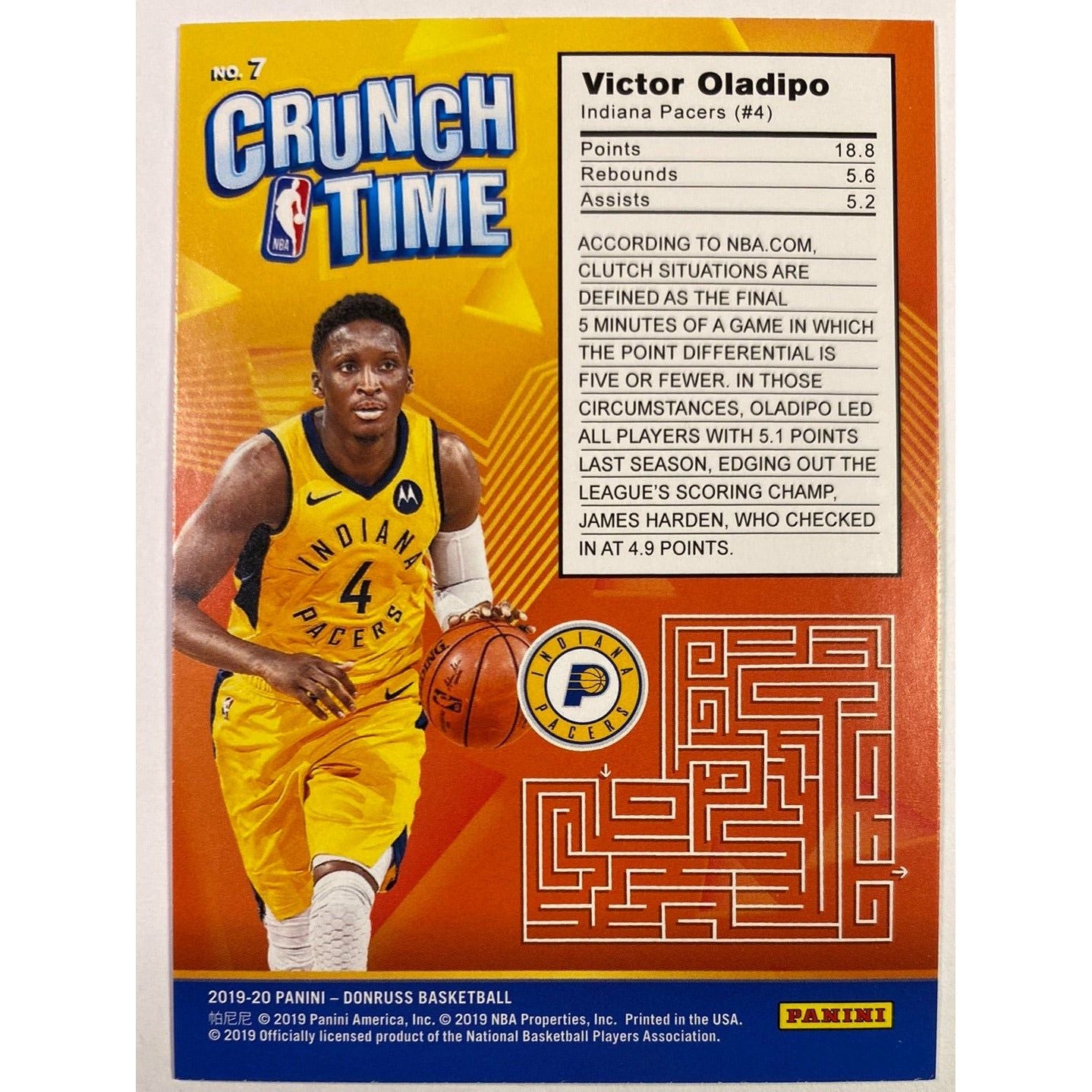  2019-20 Donruss Víctor Oladipo Crunch Time  Local Legends Cards & Collectibles