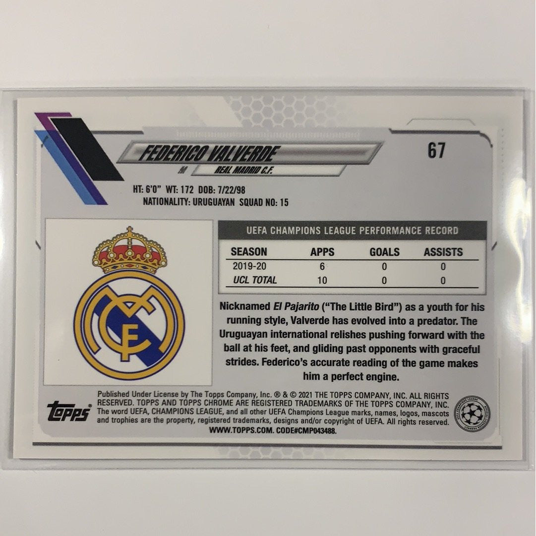  2021 Topps UEFA Chrome Federico Valverde Base #67  Local Legends Cards & Collectibles