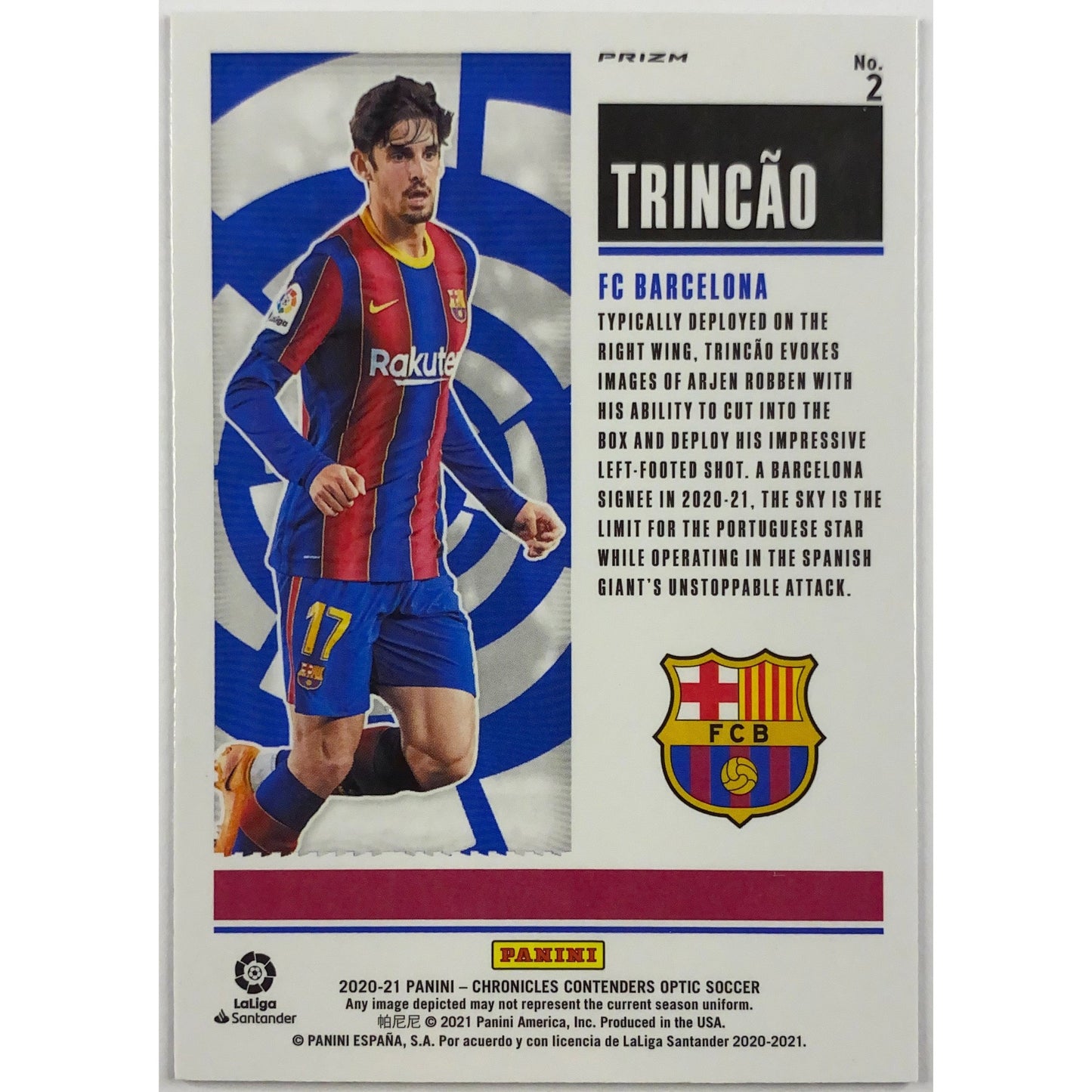 2020-21 Contenders Optic Trincao Purple Mojo Prizm RC