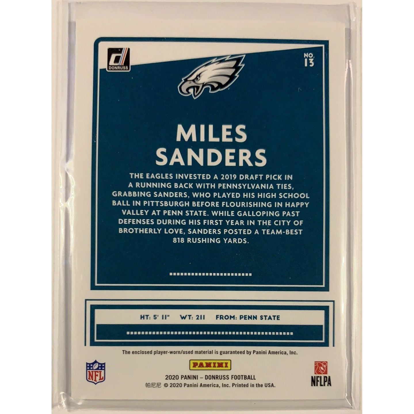  2020 Donruss Threads Miles Sanders  Local Legends Cards & Collectibles