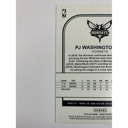 2019-20 Hoops Pk Washington Jr RC