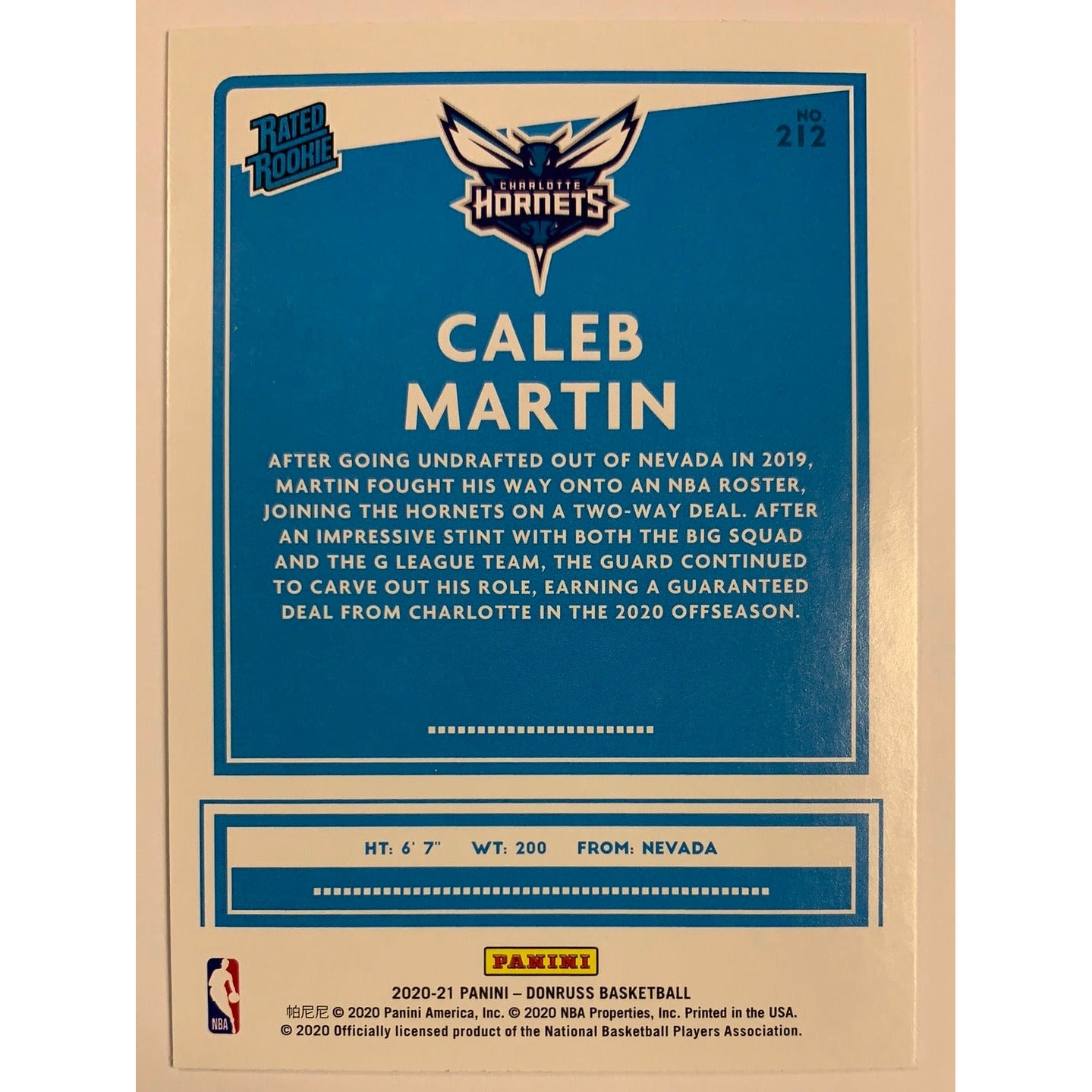 2020-21 Donruss Caleb Martin Rated Rookie-Local Legends Cards & Collectibles