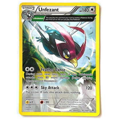 XY Roaring Skies Unfezant Rare Non-Holo 81/108