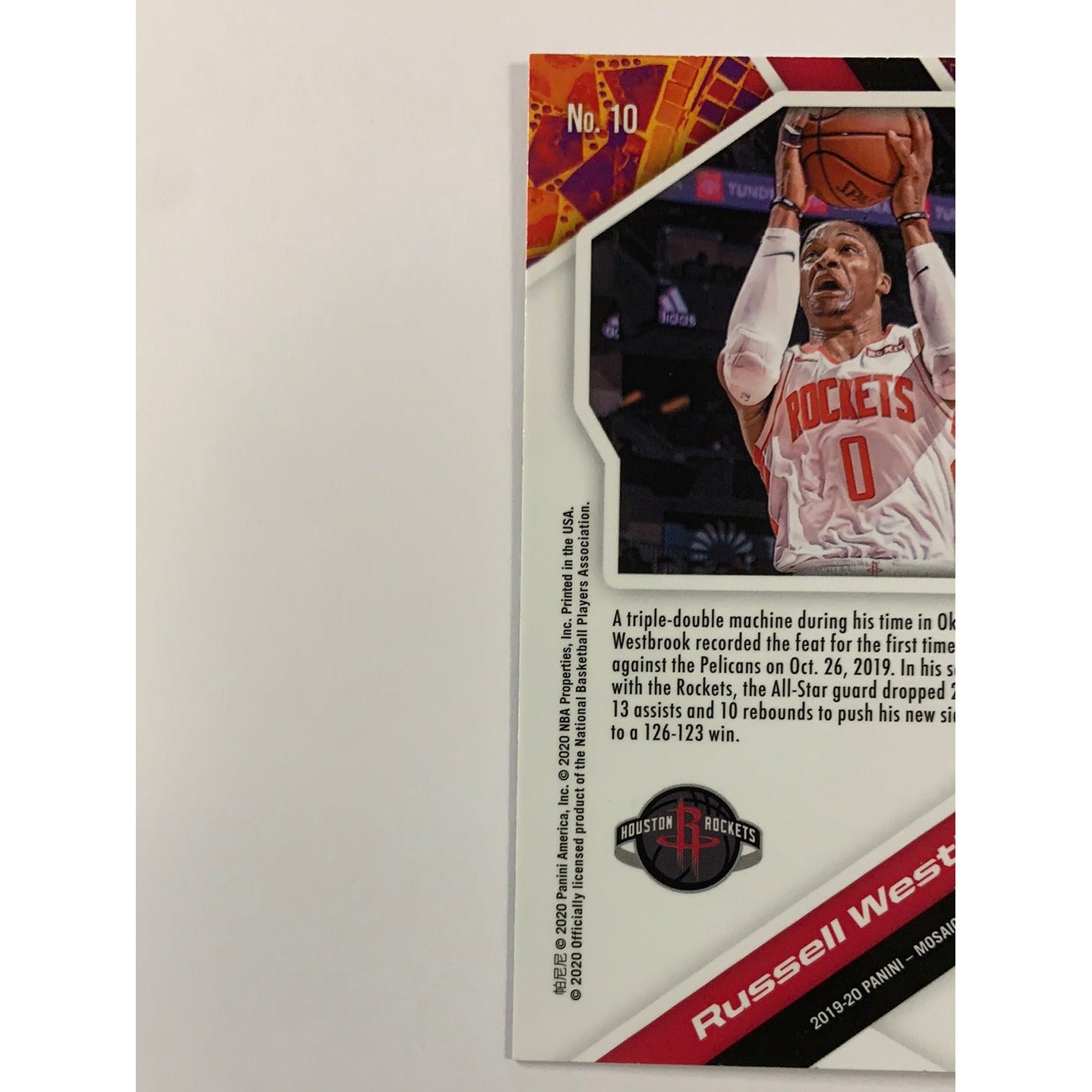 2019-20 Mosaic Russel Westbrook Will to Win Prizm