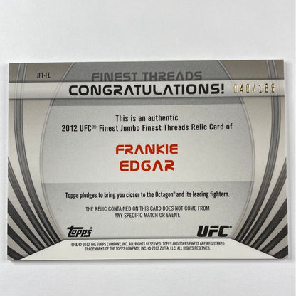 2012 Topps Finest Frankie “The Answer” Edgar Jumbo Finest Threads Blue X-Fractor /188