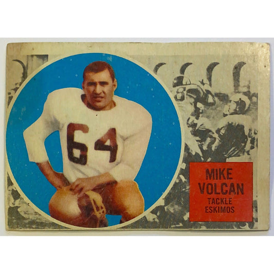 1960 Topps CFL Mike Volcan #19 *Funnies SCRATCHED!