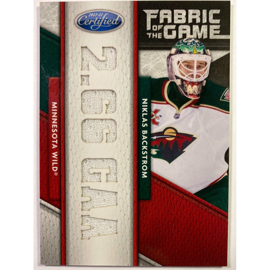  2011-12 Panini Certified Niklas Backstrom Fabric of the Game /25  Local Legends Cards & Collectibles