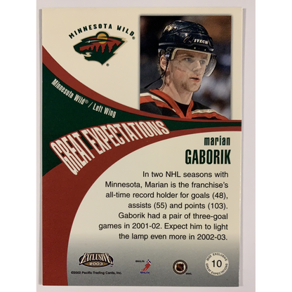  2002-03 Pacific Exclusive Marian Gaborik Great Expectations  Local Legends Cards & Collectibles