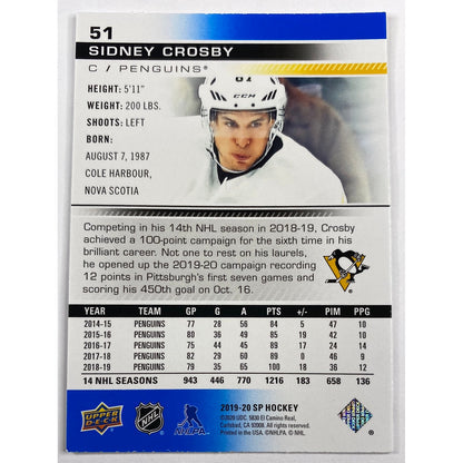 2019-20 SP Sidney Crosby Blue Parallel