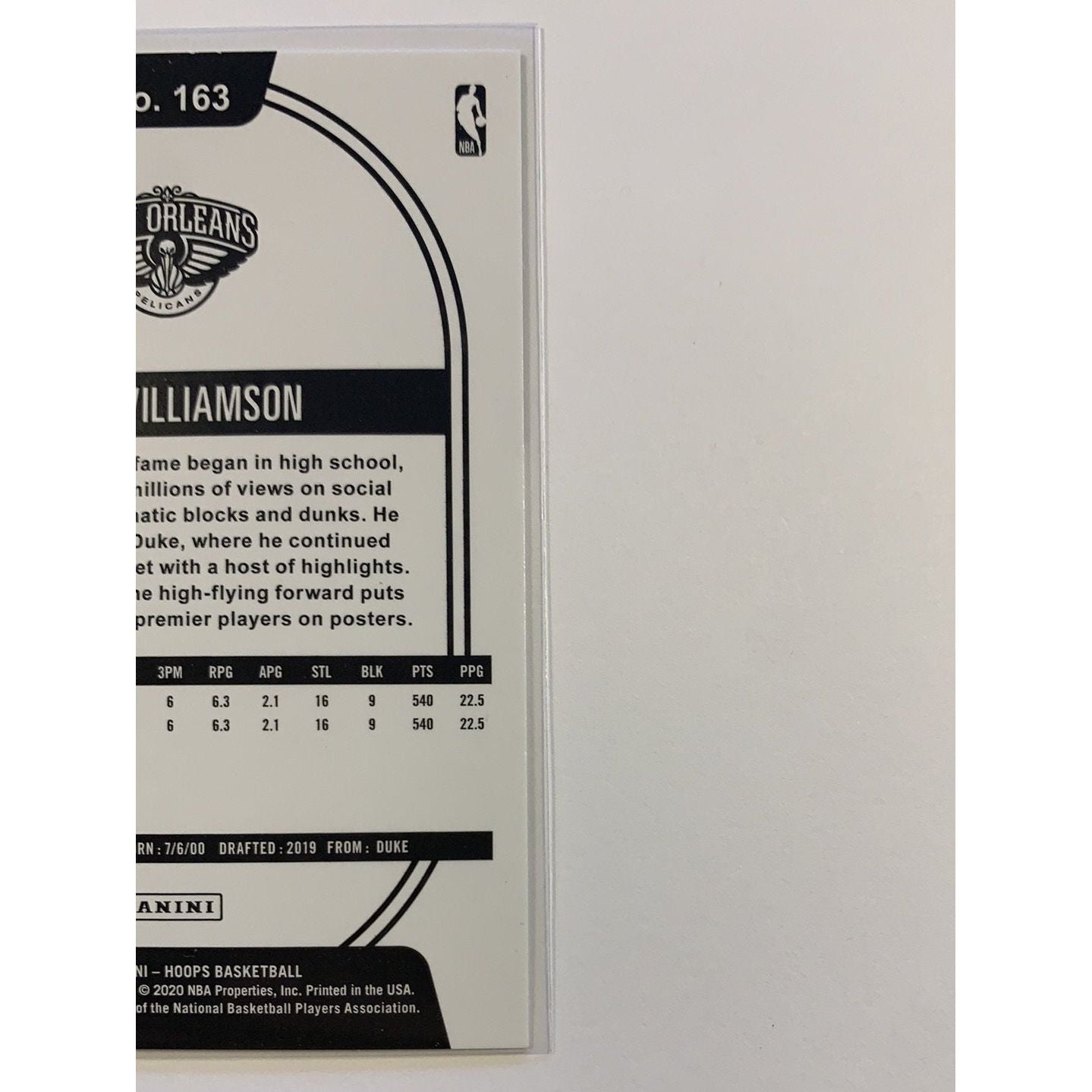  2020-21 Hoops Zion Williamson Base #163  Local Legends Cards & Collectibles
