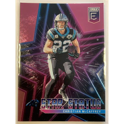  2020 Donruss Elite Christian McCaffrey Star Status Pink Parallel DAMAGED  Local Legends Cards & Collectibles